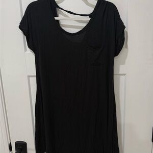 American Eagle Outfitters Black Scoop Neck T-Shirt Dress